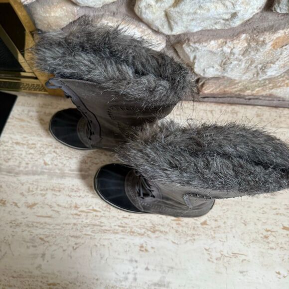 Sorel Cate the Great women’s lace up faux fur boots winter wear cozy outdoors - Picture 2 of 16